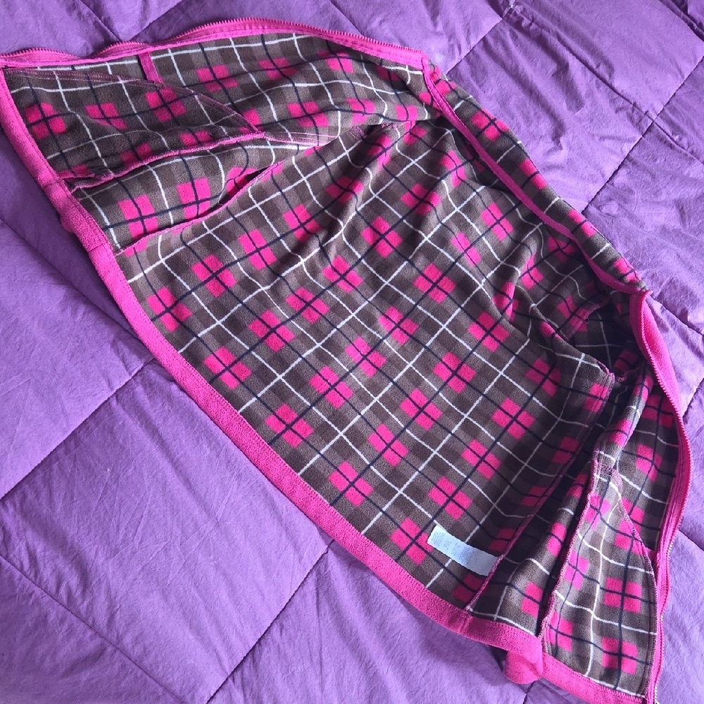 Avon Breast Cancer Awareness Zip Up Fleece Jacket In Bright Barbie Pink Size S/M - Picture 4 of 8